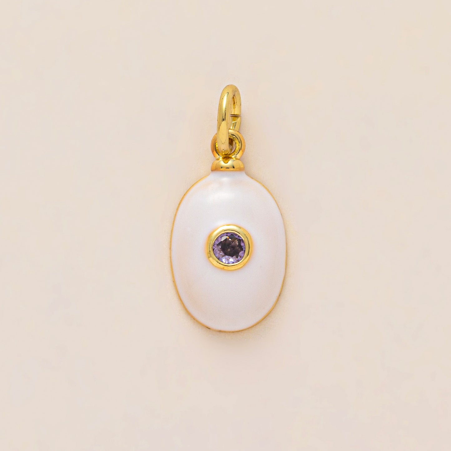 Luxury Geometric December Cubic Zirconia Drip Oil Brass Pendant PVD Plated Ball Chain Charm Bar