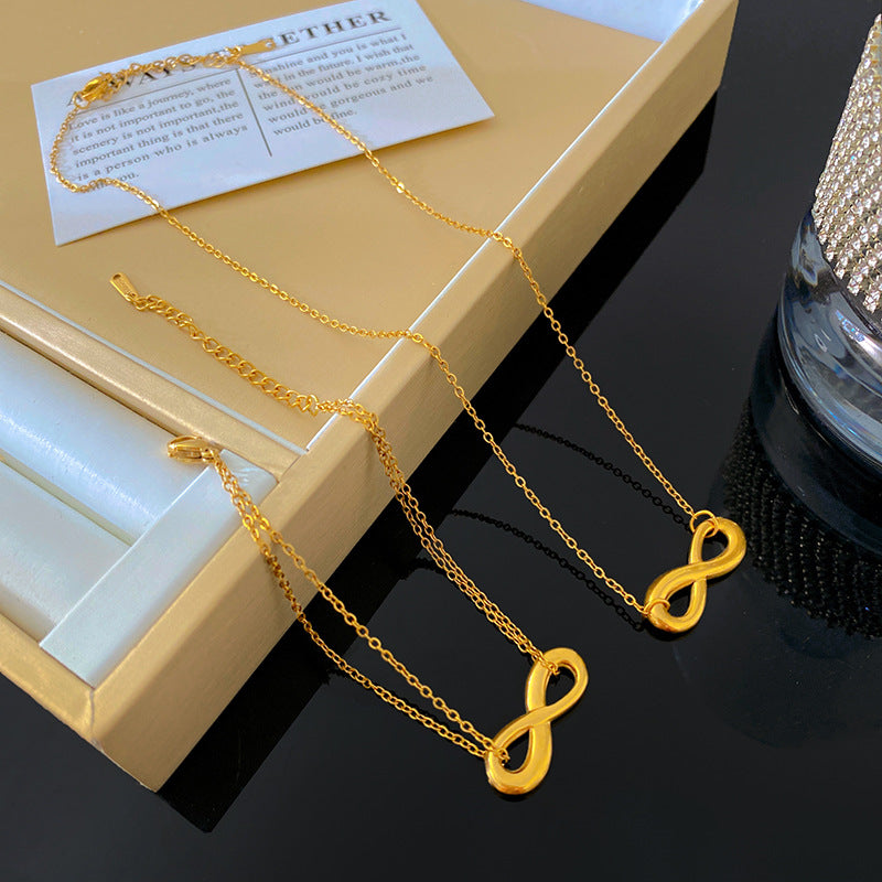 Oval Titanium Steel Plated Necklace for Unisex