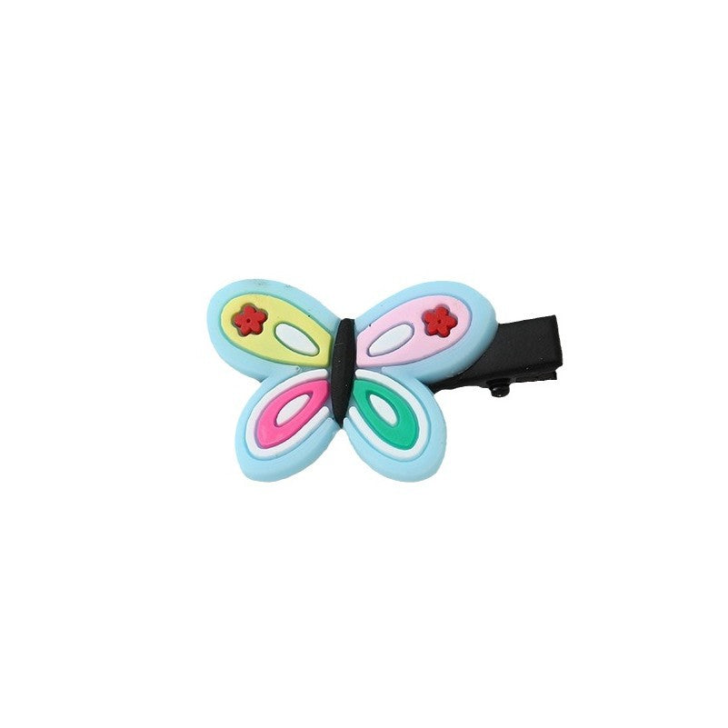Cartoon Butterfly Bow Hair Clips Set for Kids Handmade Resin Hair Accessories with Mixed Designs