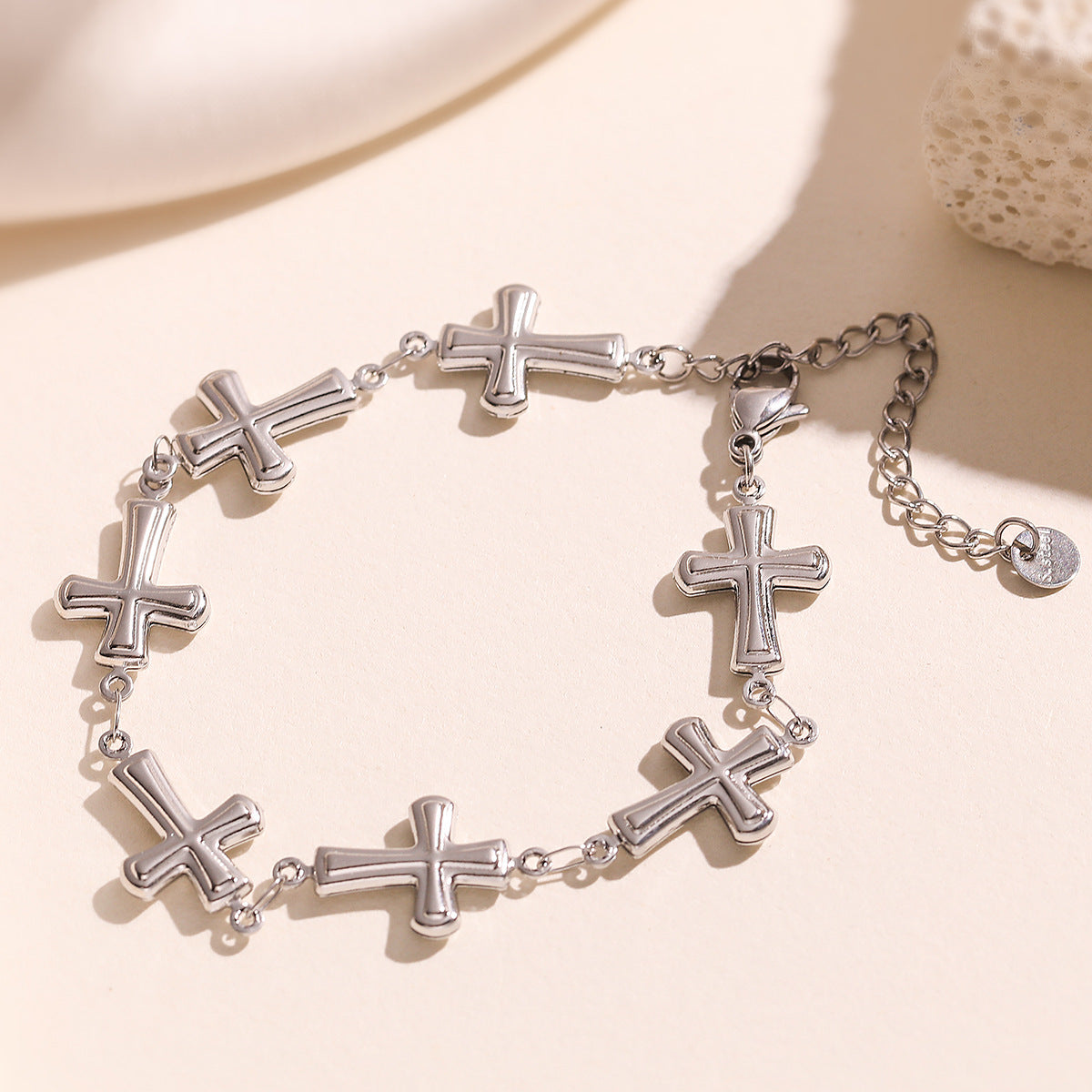 Fashion Cross Plated Stainless Steel Bracelet for Women