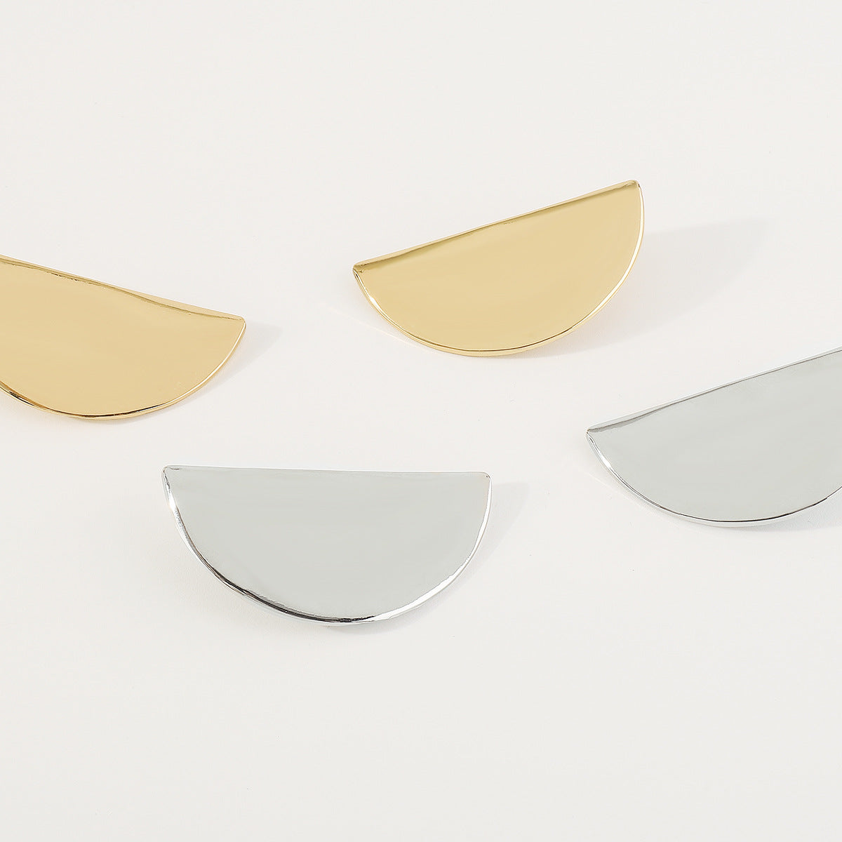 Pendientes de cobre con acabado de espejo, geométricos, minimalistas y atrevidos, con baño de metal, para mujer