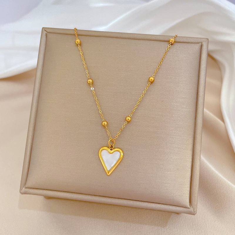 Collana Punk Minimalista Dolce Cuore Geometrico in Acciaio Inossidabile con Catena Irregolare