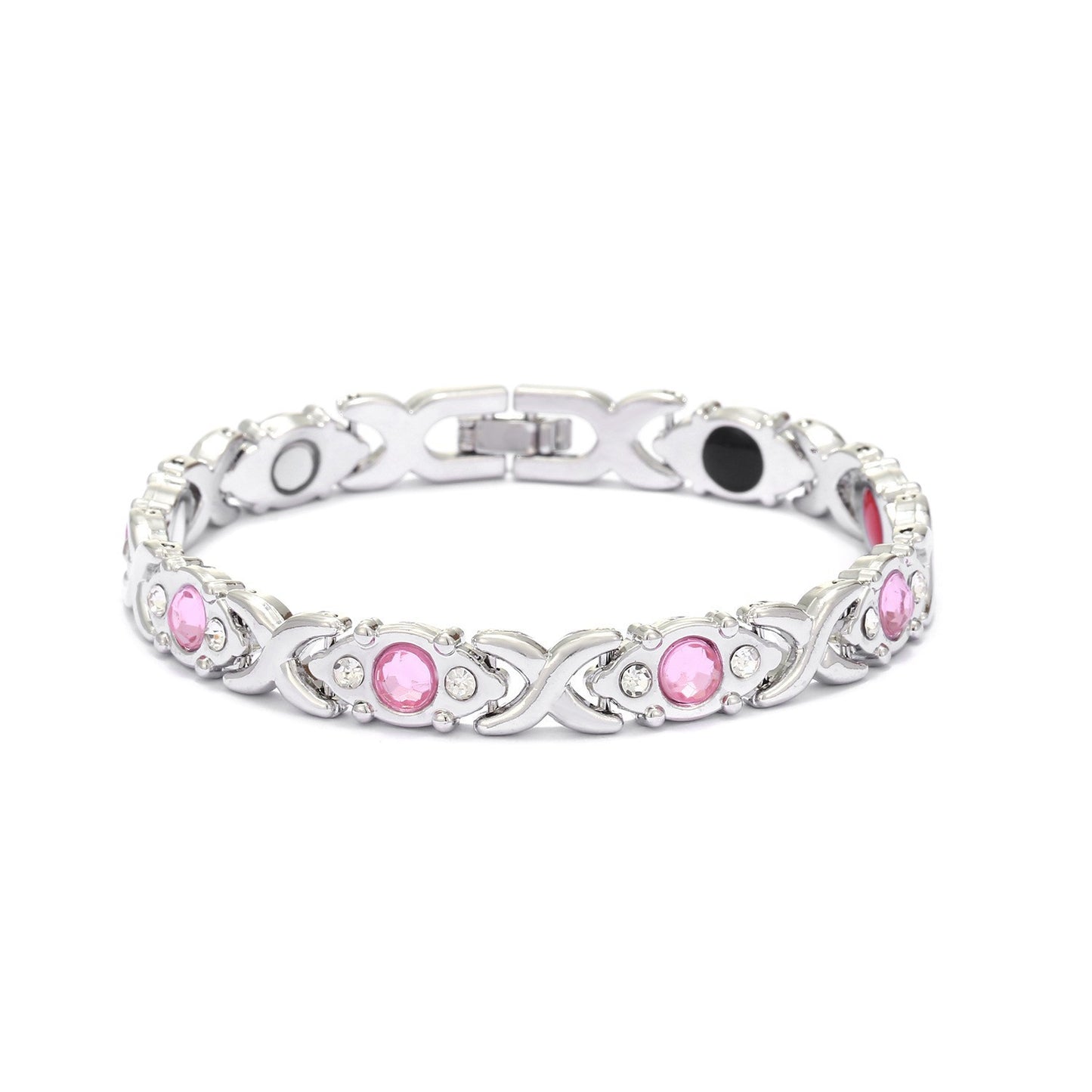 Bracciale regolabile da donna in lega placcata con strass a goccia, stile lusso minimalista