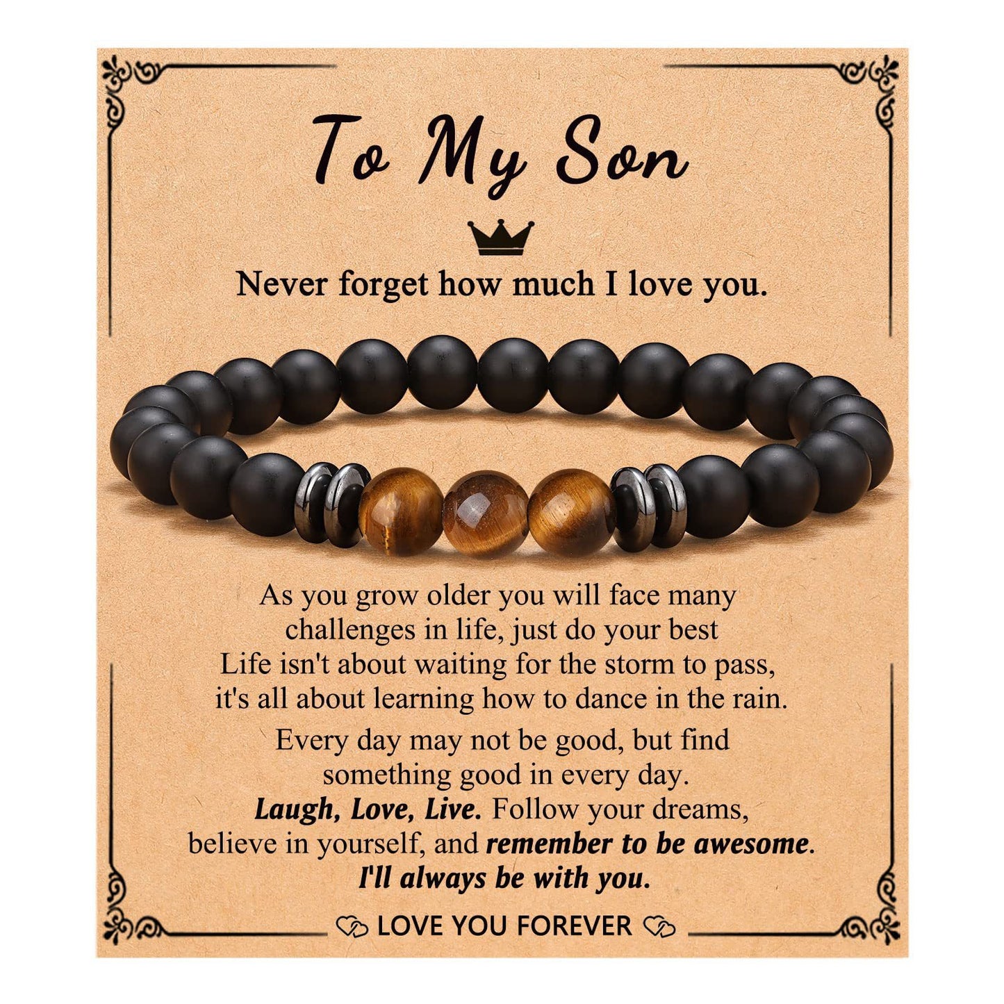 Men's Hand-woven Matte Tiger's Eye Geometric Bracelet with Magnetic Spacer