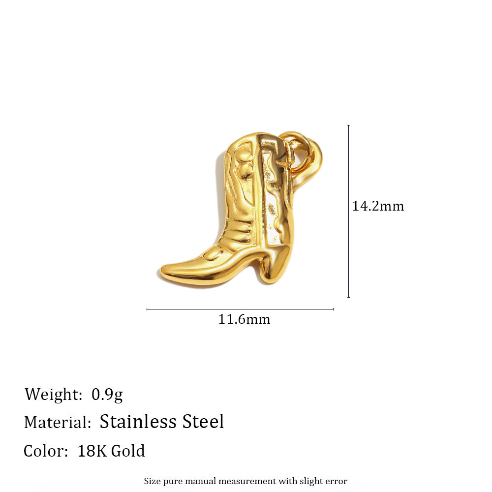 18K Gold Plated Stainless Steel Bow Star Charm Bar for Women