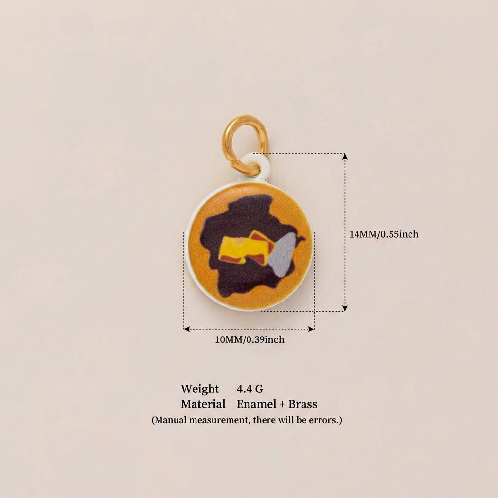 Sweet Plated Brass Apple Charm Bar