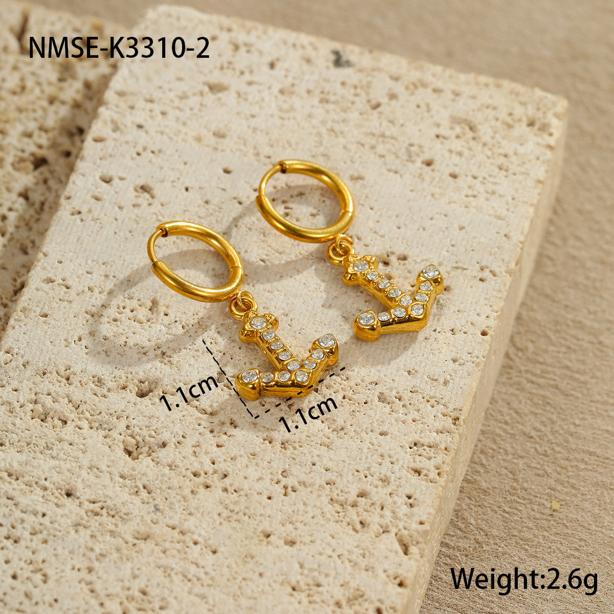 Pendientes de Acero Inoxidable con Forma de Estrella de Mar y Concha con Incrustaciones de Diamantes de Imitación para Mujer