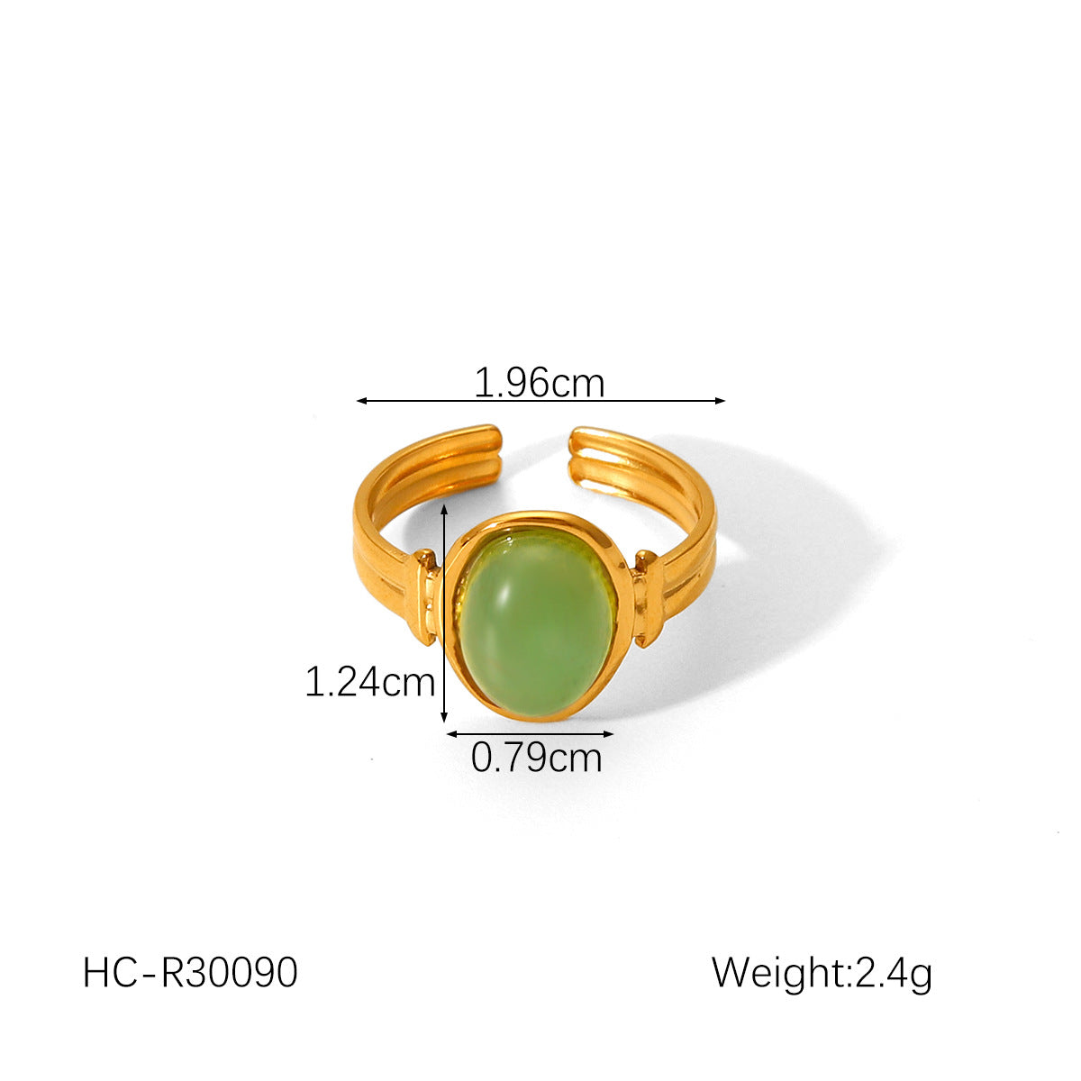 Anello Regolabile da Donna in Acciaio al Titanio Stile Corte Francese Vintage con Intarsio in Pietra Occhio di Tigre e Finitura Elettroplaccata