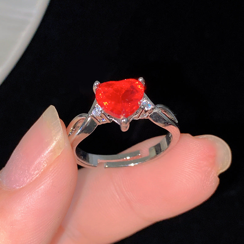 Minimalist Sweet Colorful Crown Flower Bow Teardrop Brass Ring with Cubic Zirconia Inlay for Women