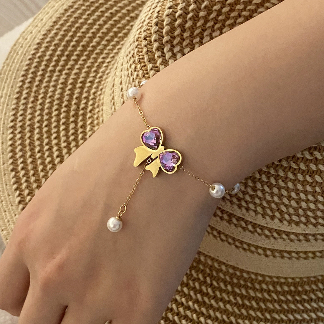 Fashionable Bowknot Pendant Necklace Set in Stainless Steel with Plated Finish for Women, Snake Chain Locket Necklace