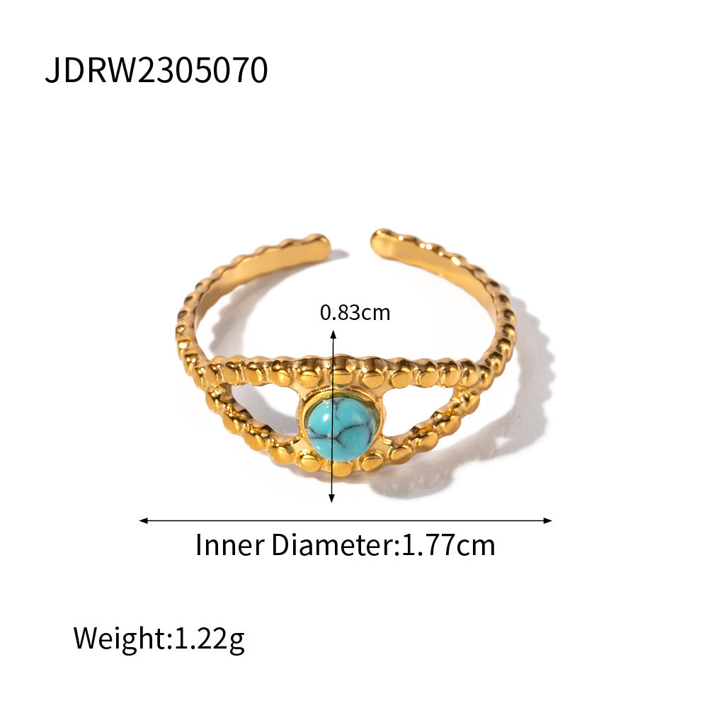 Anello da donna in acciaio al titanio con occhio di demone geometrico, placcato, gioiello di moda in acciaio inossidabile ipoallergenico