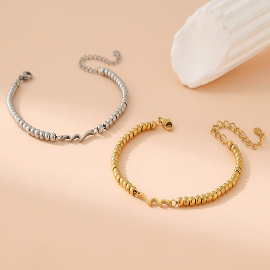 Wave Pendant Stainless Steel Bracelet for Women