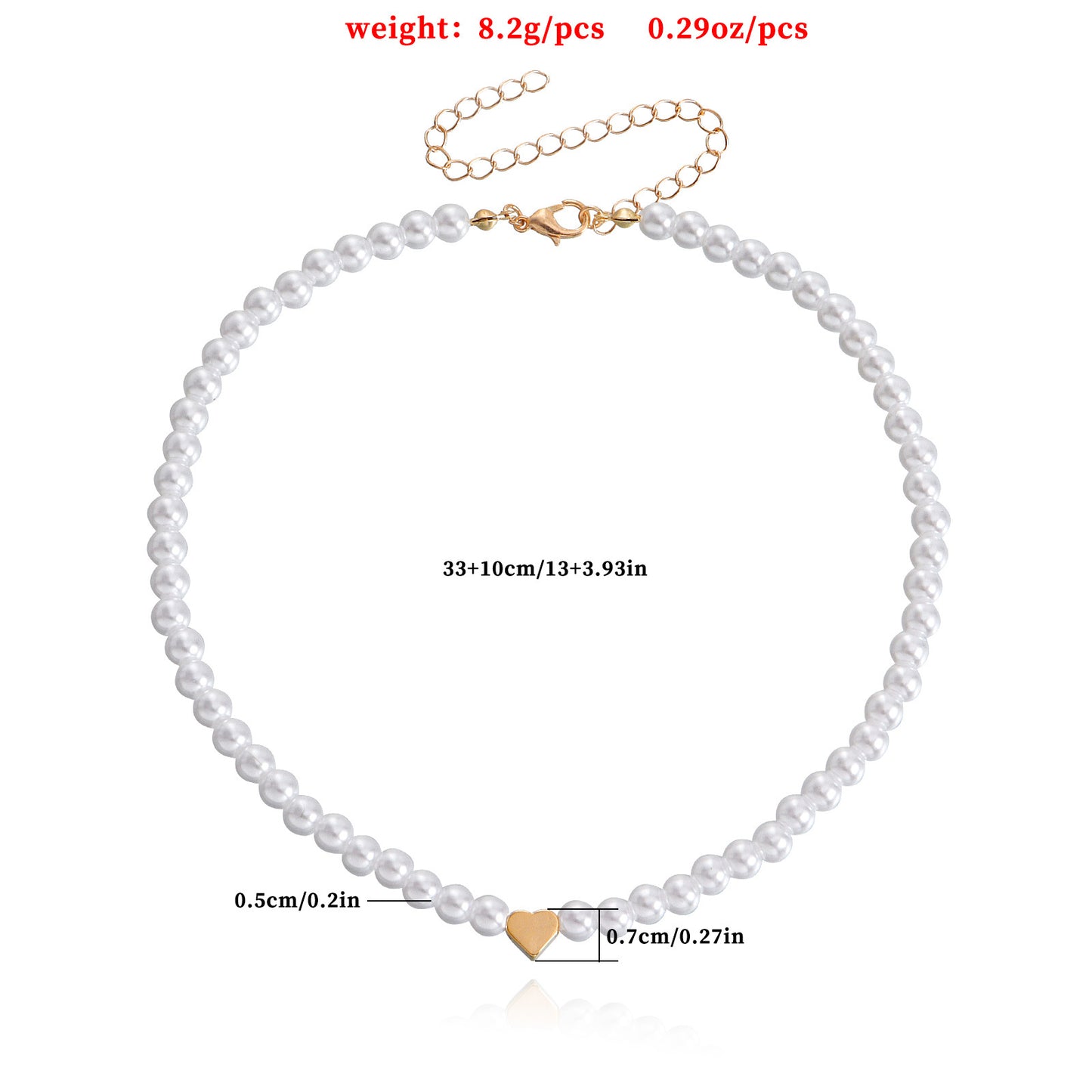 Minimalist Heart-Shaped Alloy Pendant Necklace with Pearl Accents and Gold Plating for Women