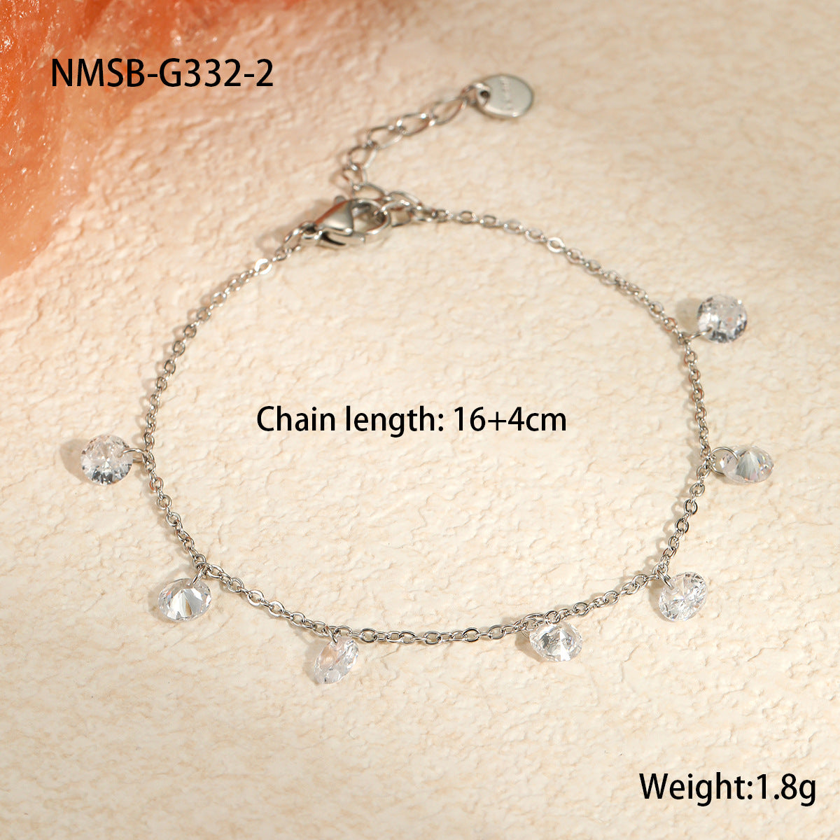 Bracciale geometrico alla moda in acciaio al titanio con intarsi colorati di zirconi placcati per donne, gioielli ipoallergenici di lusso impilabili