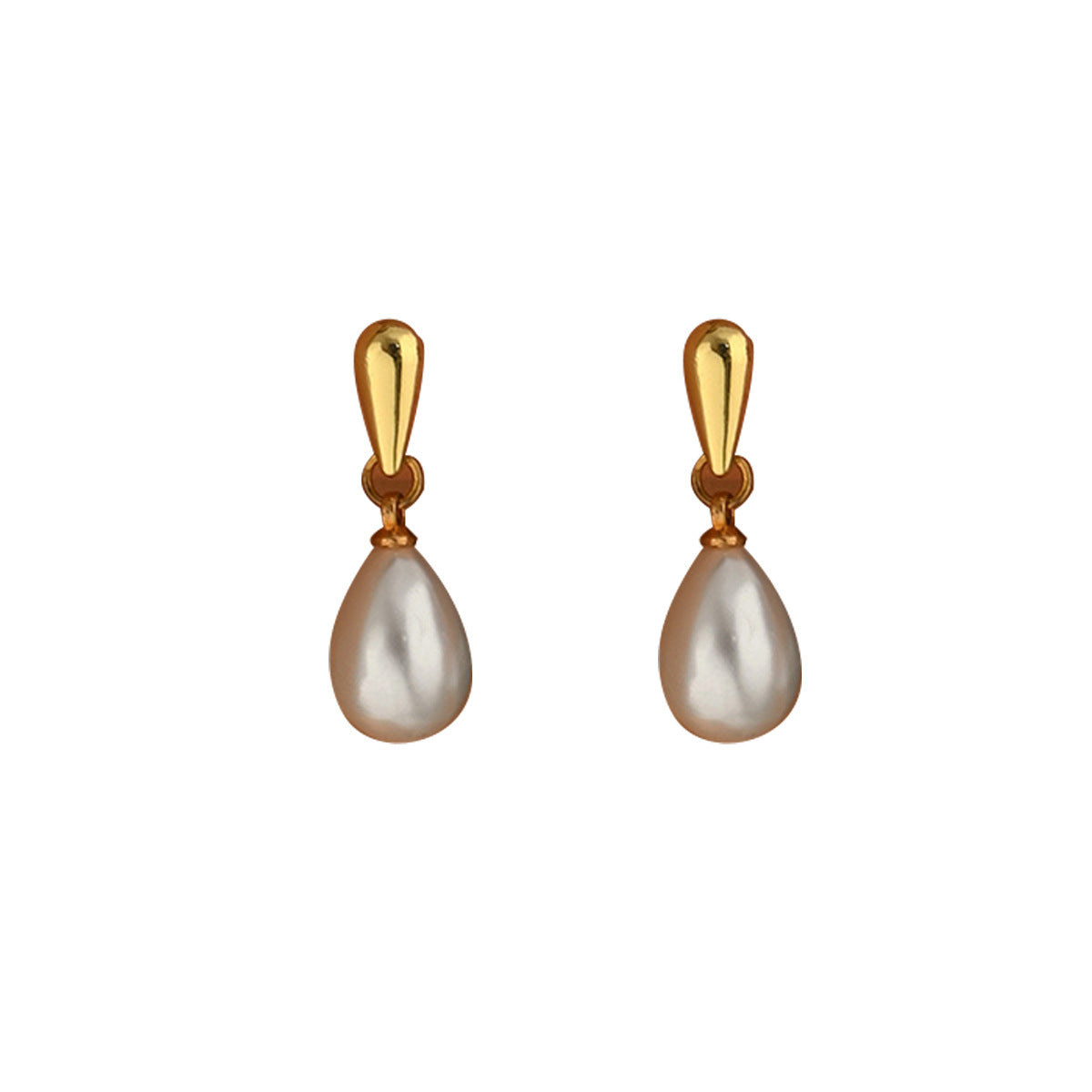Orecchini geometrici a goccia di lusso minimalista con intarsio di perle per donna, perno in acciaio inossidabile