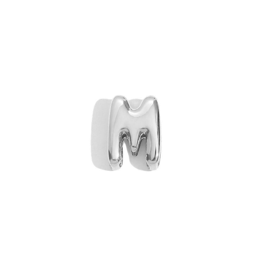 Collana Minimalista con Ciondolo a Lettera da Donna in Acciaio Inox con Placcatura in Oro 18K Design Cavo