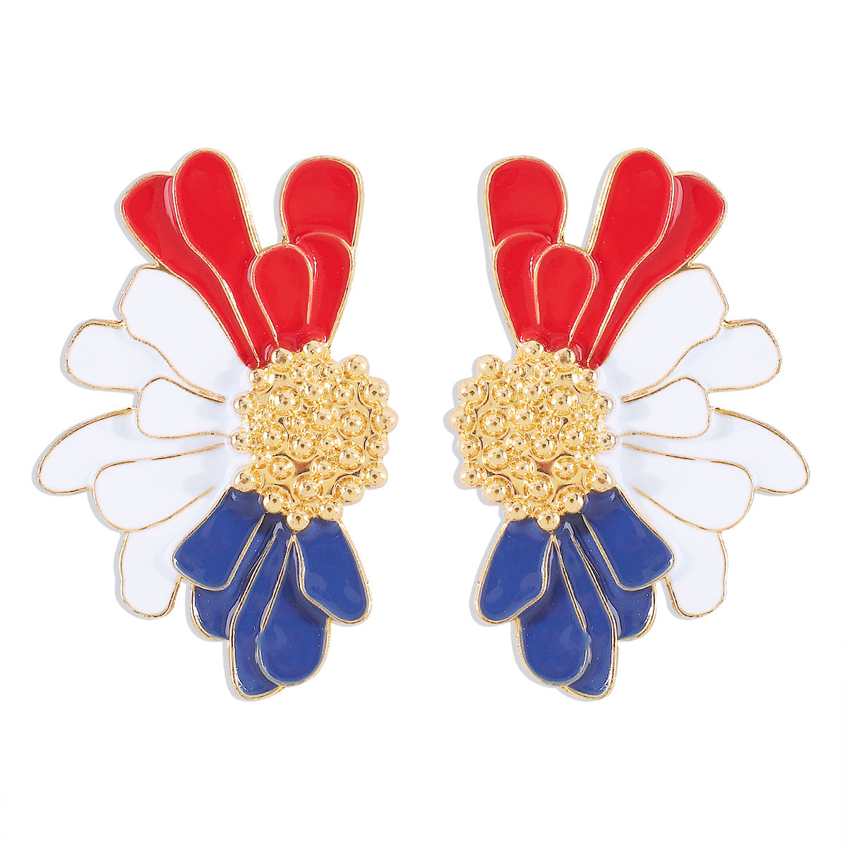 E8418 Pendientes de Aleación Florales Geométricos para Mujer Estilo Vintage Dulce-Genial Joyería Chapada