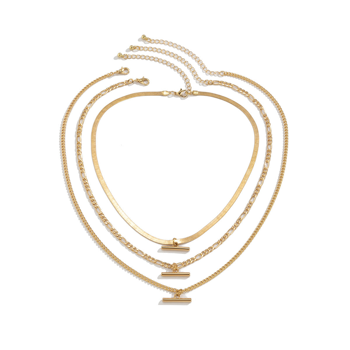Collana a croce punk minimalista con ciondolo a catena serpentina in lega con finitura galvanica da donna