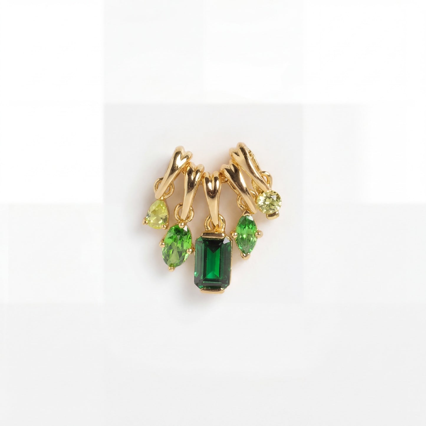 Vintage Geometric Stainless Steel PVD Plated 18K Gold Birthstone Charm Bar for Women