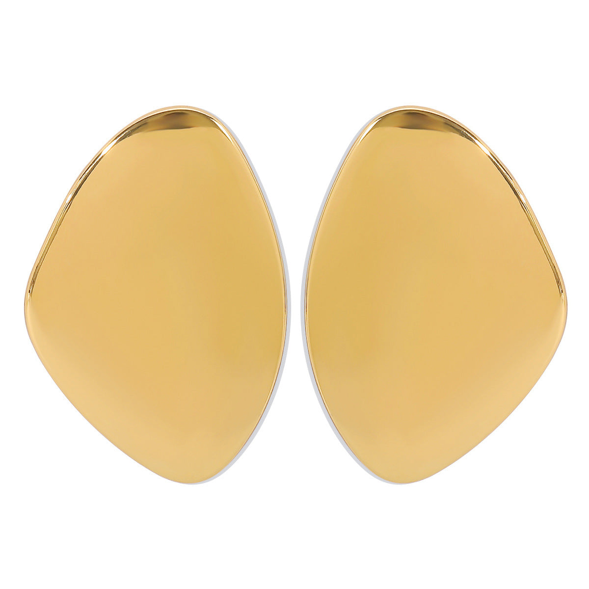 Pendientes de aleación con forma de guijarro irregular, geométricos, minimalistas y de estilo punk, con acabado galvanizado para mujer