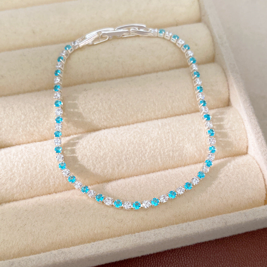 Minimalist Elegant Rectangle Geometric Brass Bracelet with Cubic Zirconia Inlay for Women