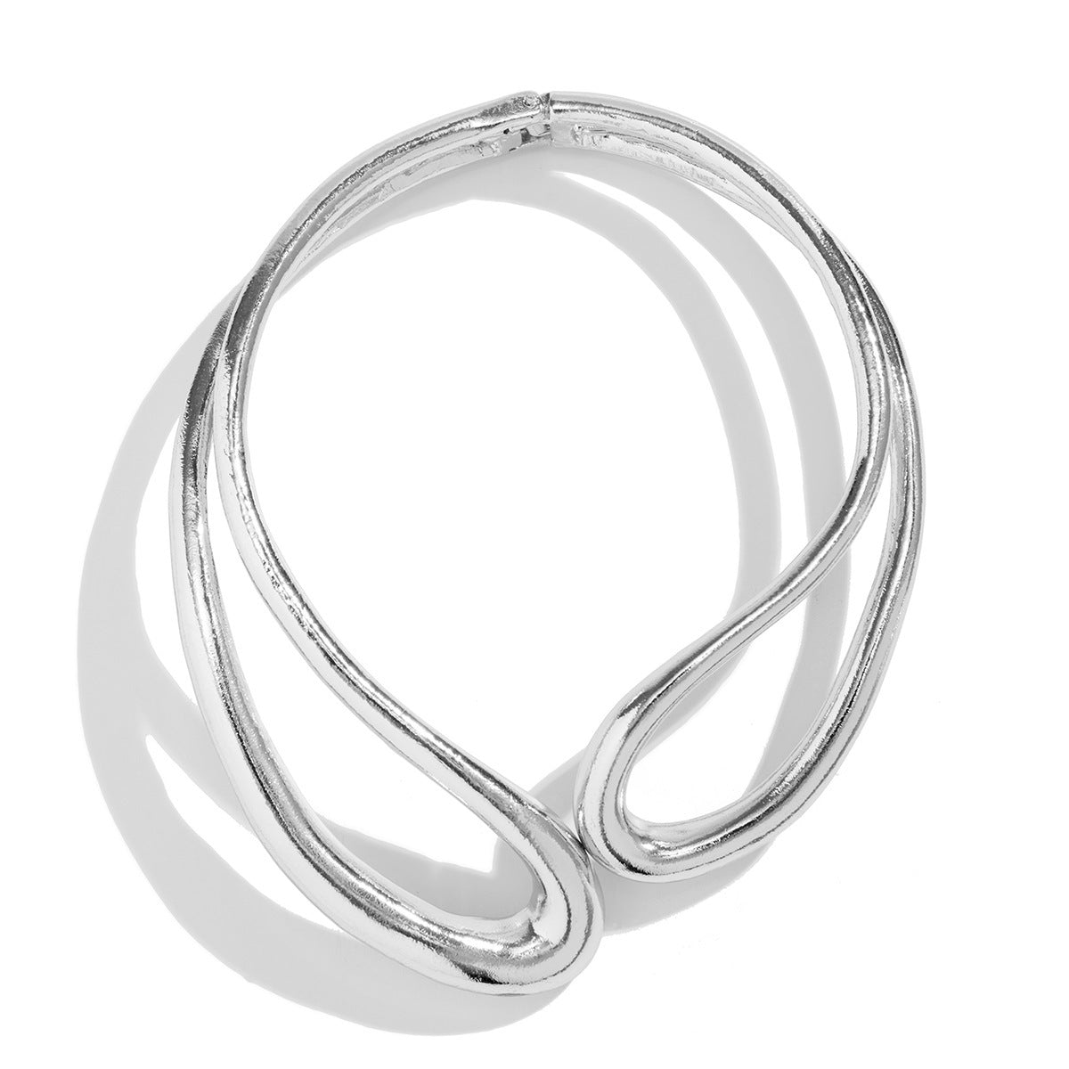 Collana girocollo a doppio strato in lega geometrica minimalista elegante per donna