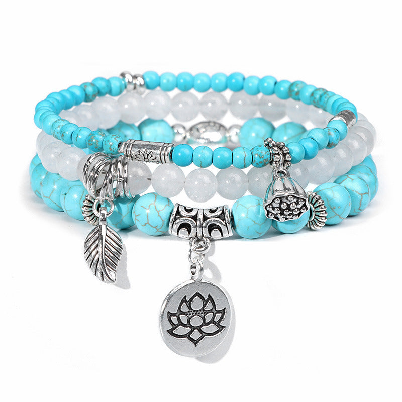 Bohemian Sweet Floral Agate Bracelet Unisex