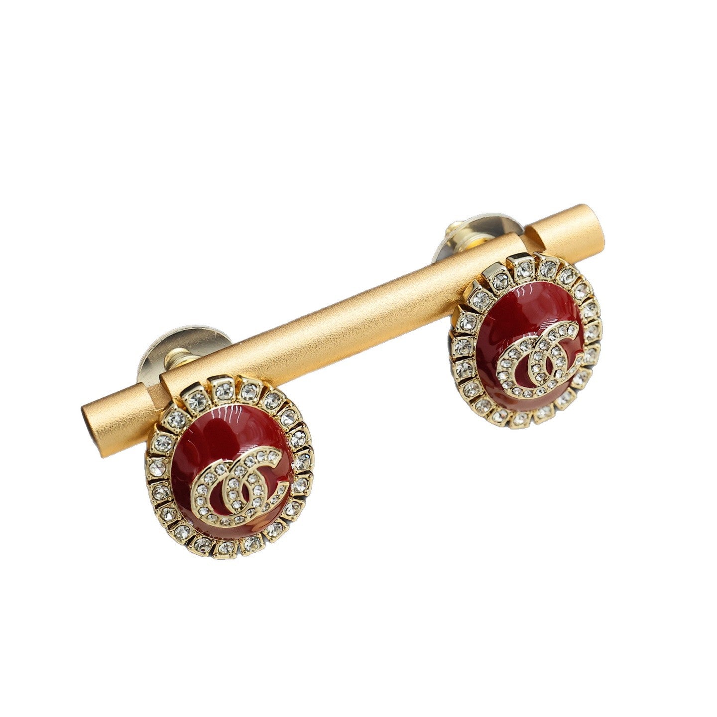 Vintage Oval Letter Enamel Gold Plated Brass Earrings with 925 Sterling Silver Posts for Women