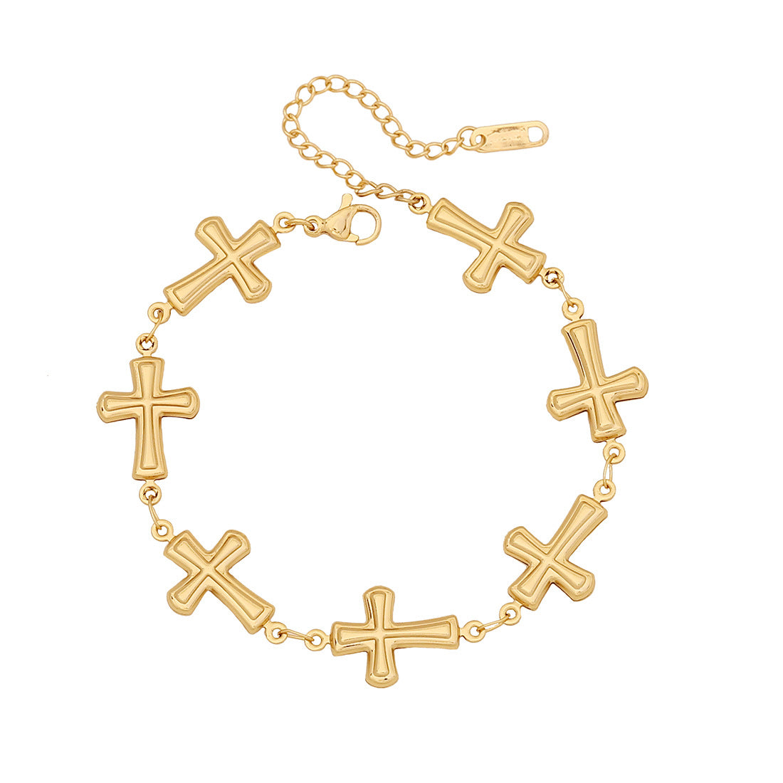Bracciale personalizzato da donna in acciaio inossidabile con cuore e motivo floreale e finitura placcata