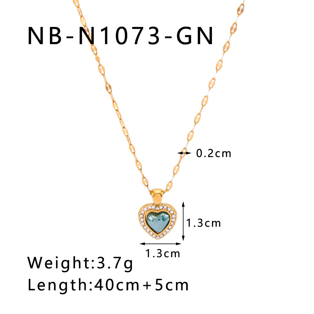 Minimalist Heart-Shaped Titanium Steel Necklace with 18K Gold Plating for Women, Hypoallergenic Locket Chain