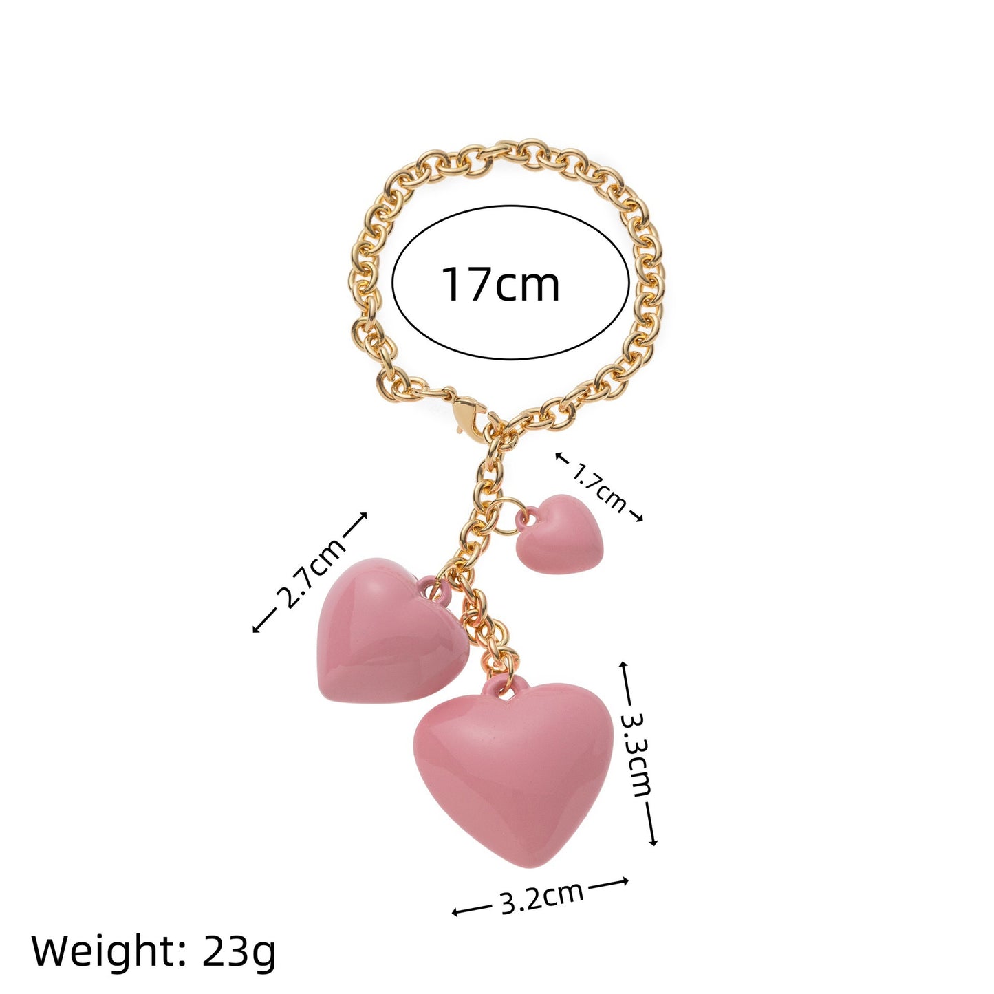 Heart Shaped Resin Pearl Plated Brass Keychain Bag Charm
