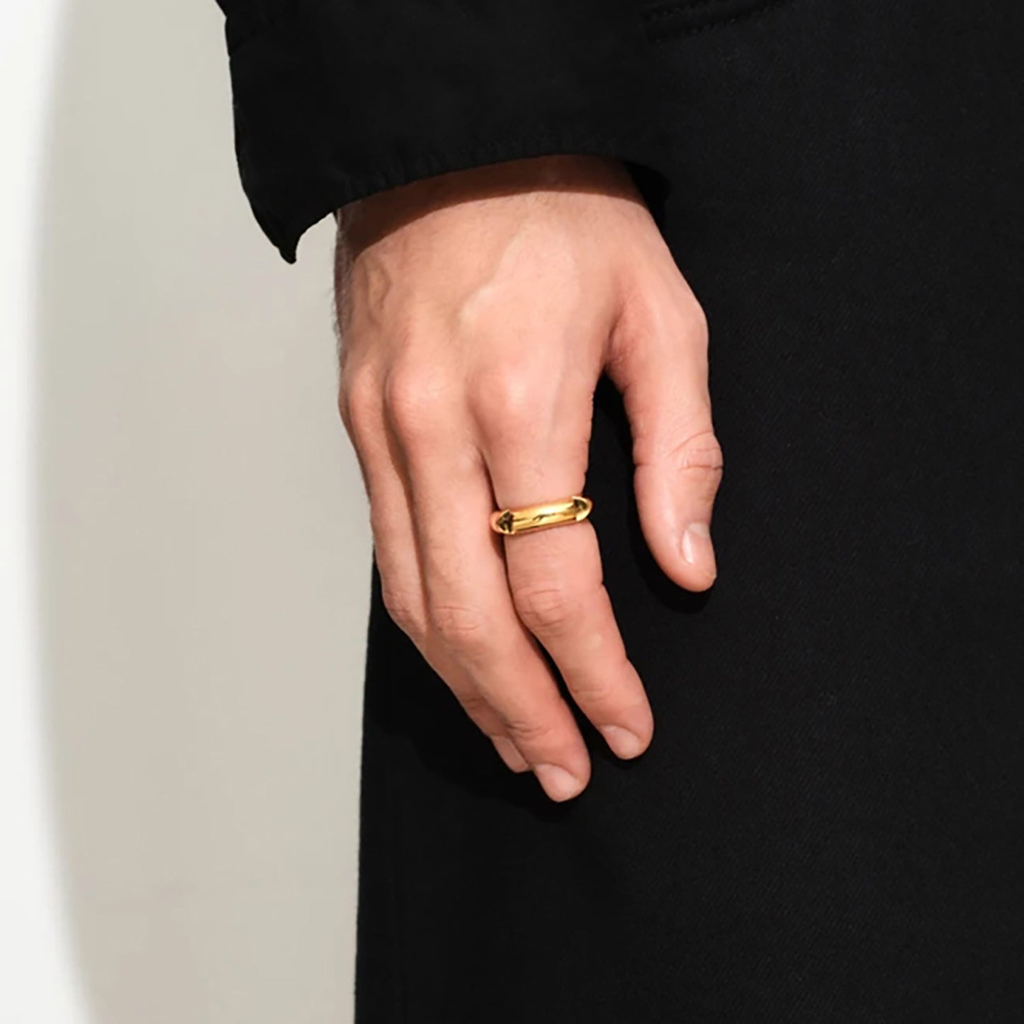 Geometric Plated Stainless Steel Ring for Women