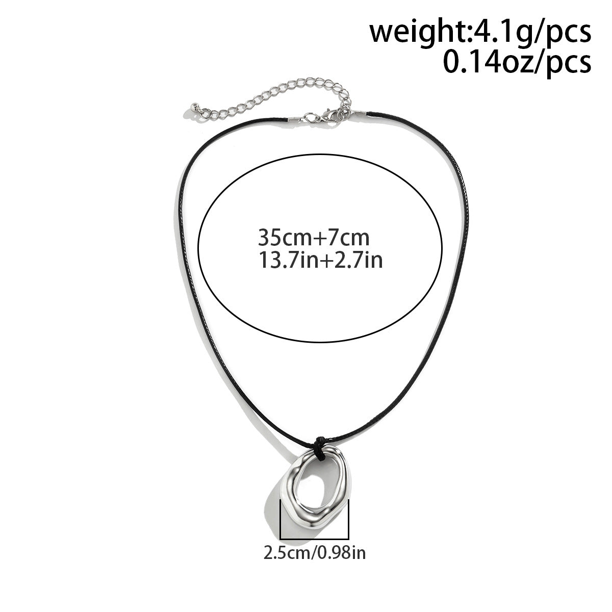 Collana con ciondolo a forma di cuore cavo irregolare dolce e grintoso da donna, ciondolo geometrico in metallo con finitura placcata su catena di cordino cerato