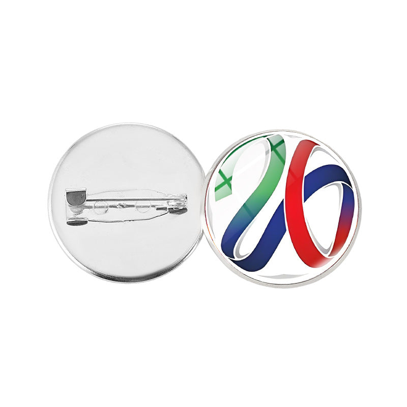 Spilla vintage in lega placcata con forme geometriche, regalo unisex