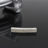 Plated Alloy Rhinestone Charm Bar