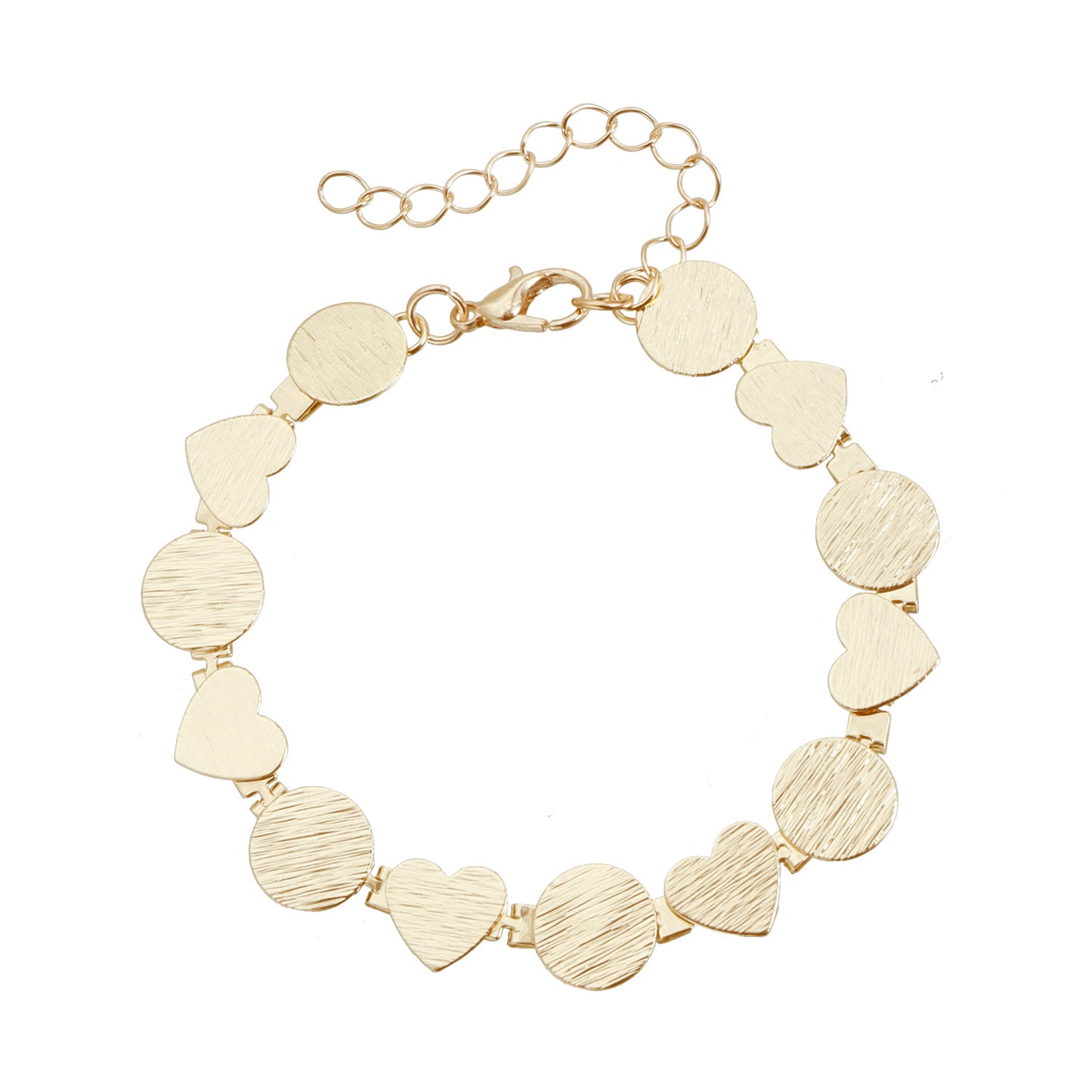 Vintage Geometric Heart Round Brushed Alloy Necklace Casual Daily Wear