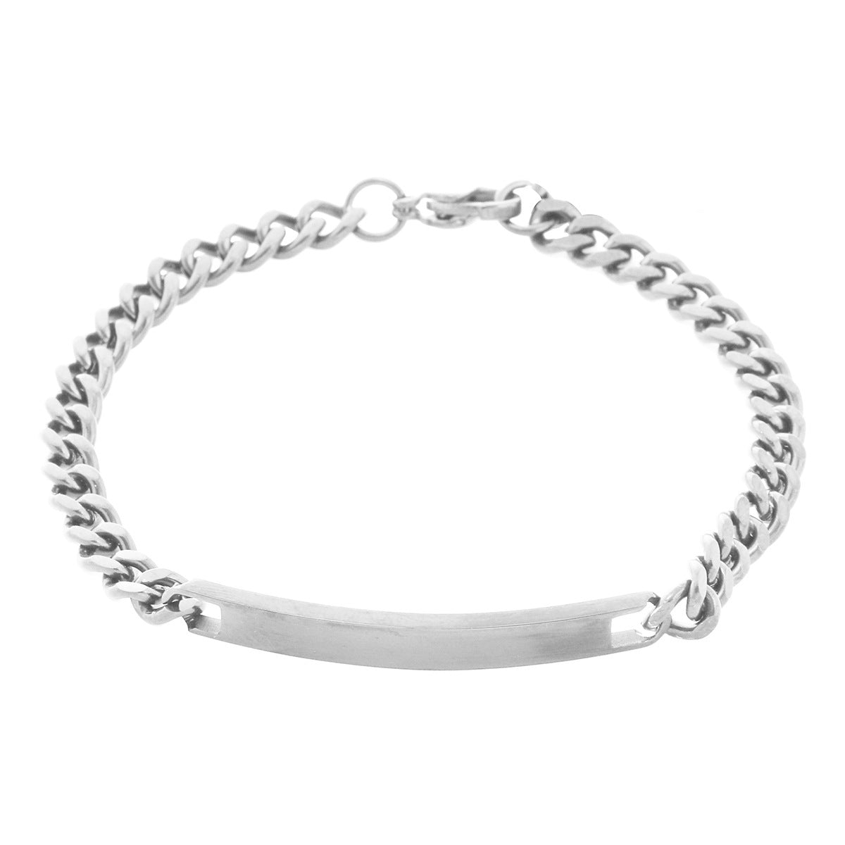 18K Gold Plated Geometric Rectangle Titanium Steel DIY Charm Bar Bracelet for Women
