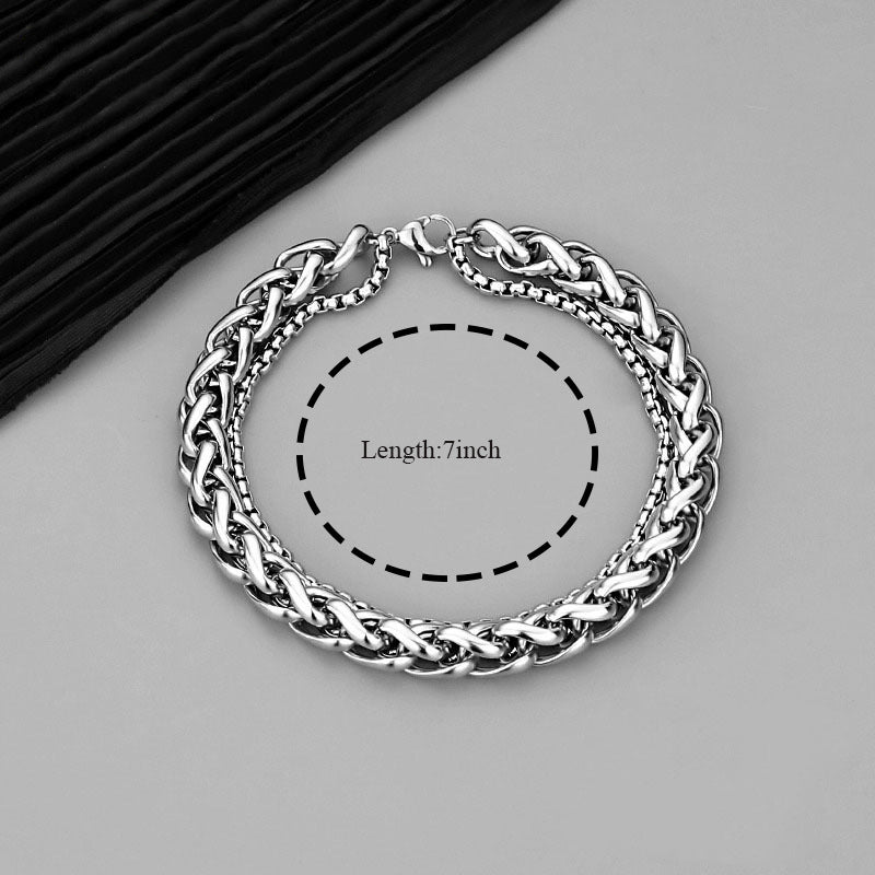 Minimalist Alloy Cuban Link Chain Bracelet Unisex