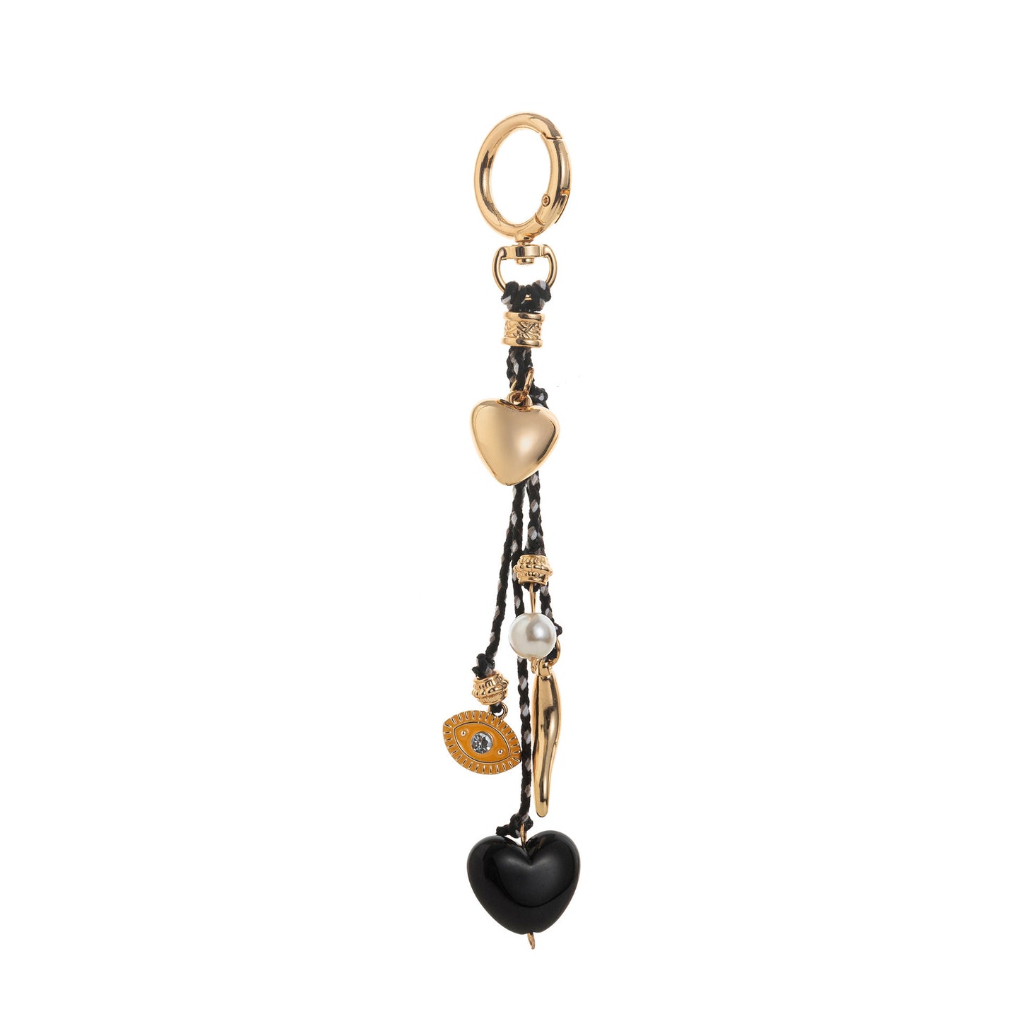 Sweet Plated Alloy Heart Teardrop Floral Pearl DIY Charm Bar Bag Pendant Keychain