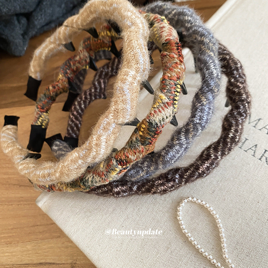Diadema Ondulada Retro de Acrílico para Mujer con Forma Ovalada y Diseño Geométrico, Accesorio para el Cabello Hecho a Mano y a la Moda