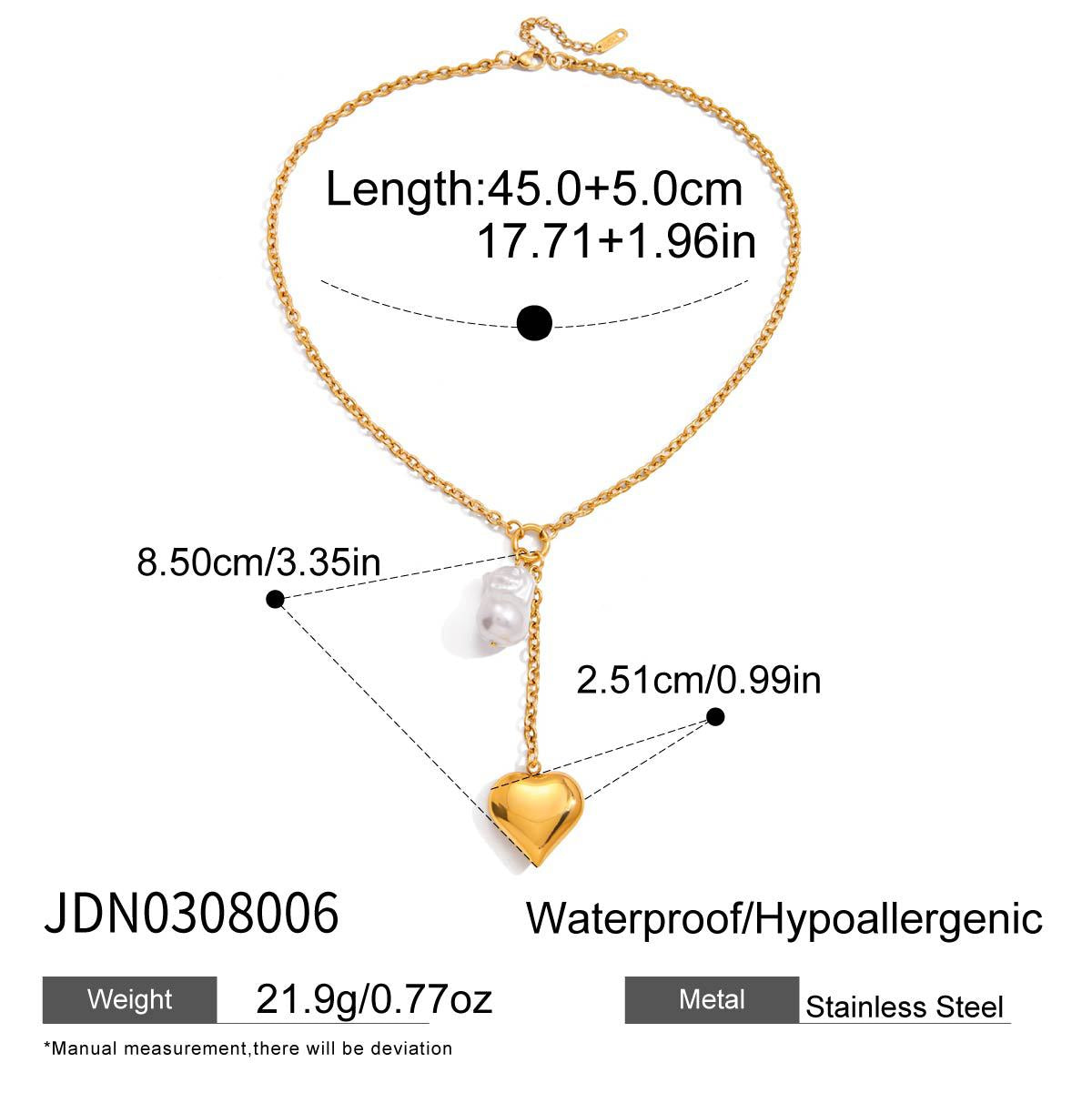 Elegante collana lunga a Y da donna con pendente in acciaio al titanio, design geometrico, catena in acciaio inossidabile galvanizzato, ipoallergenica e resistente all'ossidazione