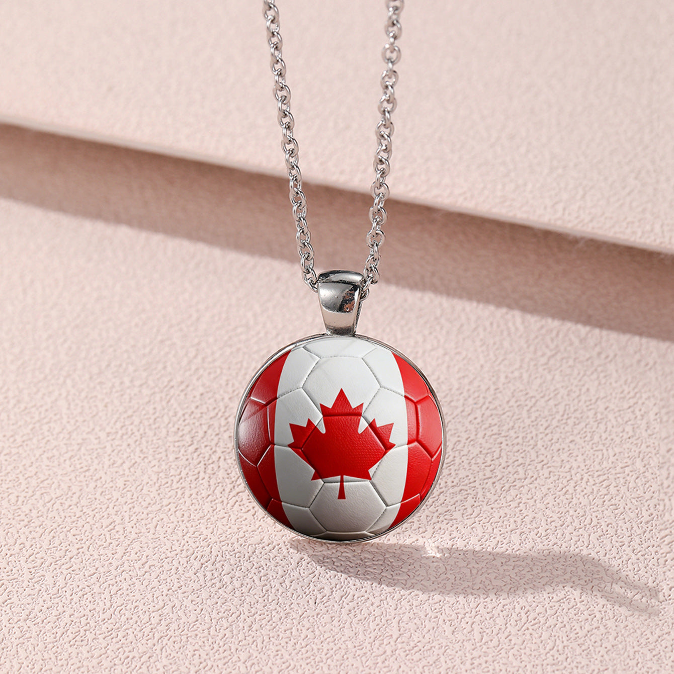 Geometric Cartoon Alloy Pendant Necklace Unisex World Cup Commemorative Jewelry