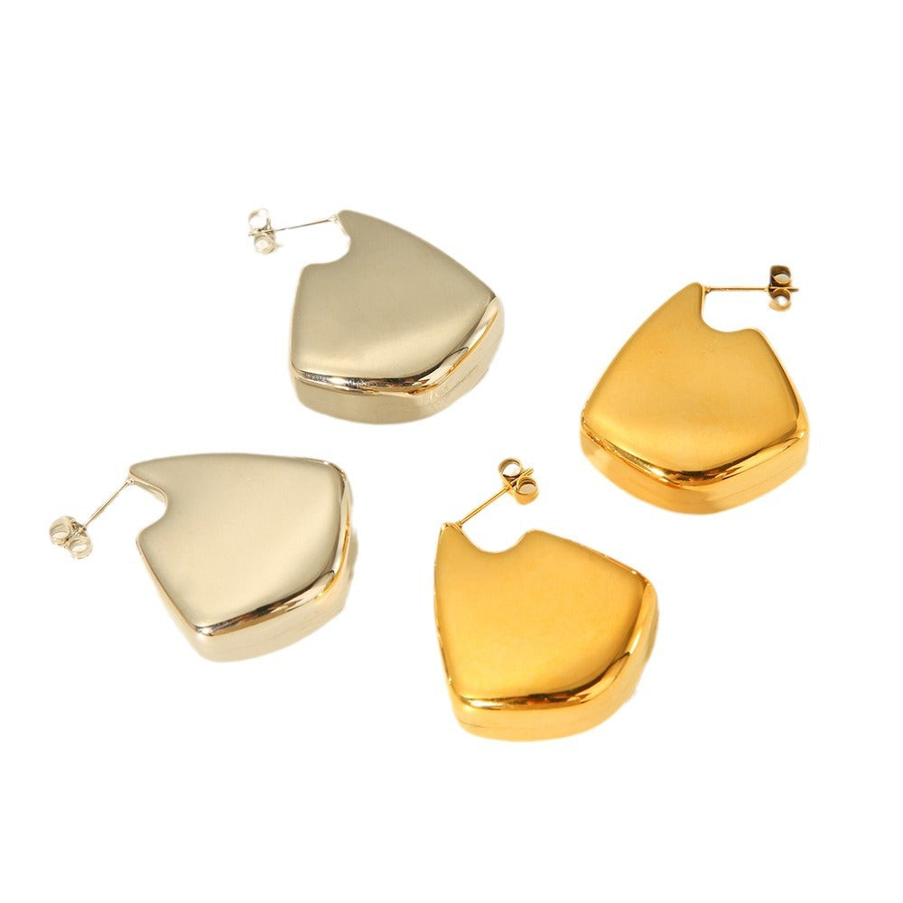 Pendientes colgantes geométricos minimalistas de acero inoxidable con acabado pulido para mujer