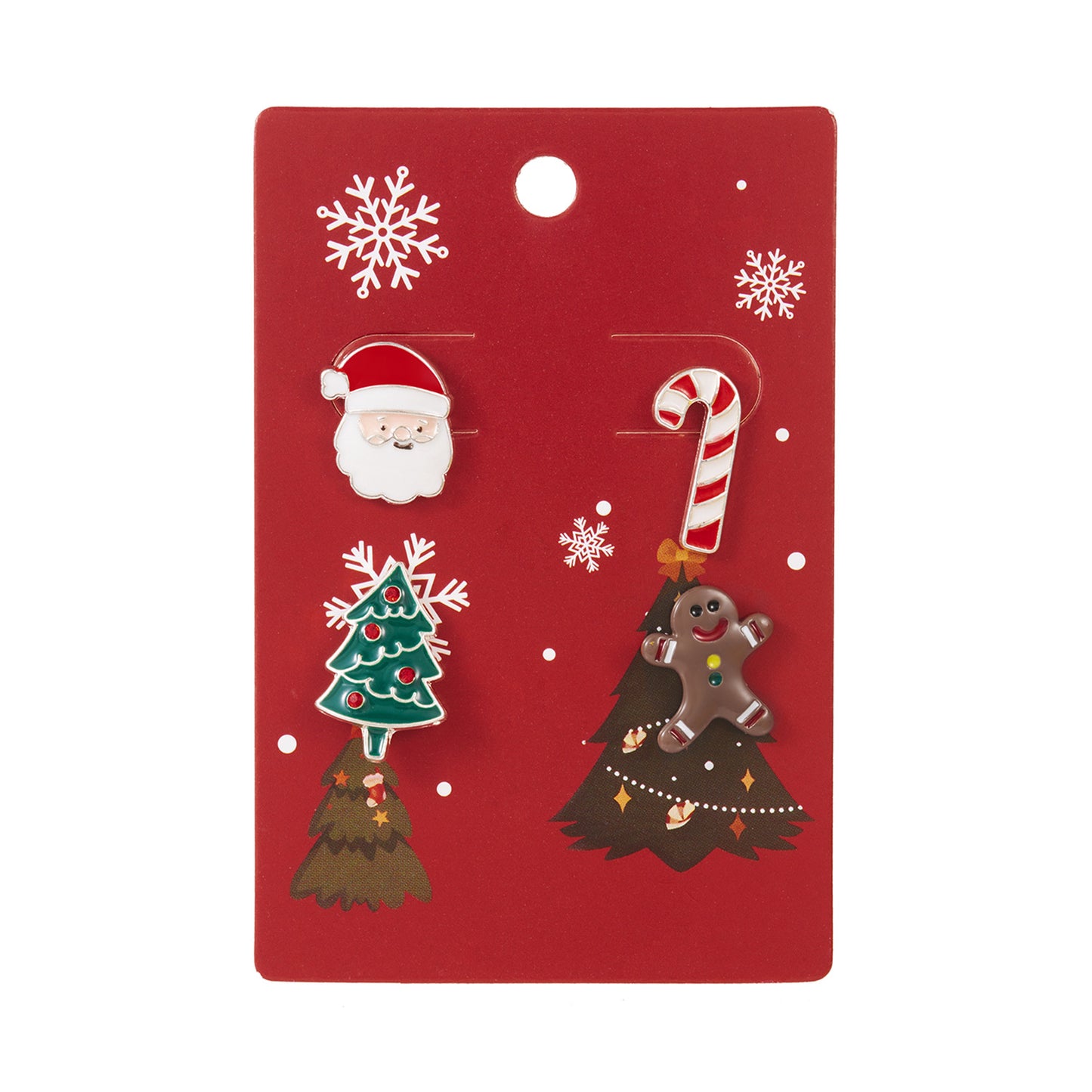 Orecchini a perno natalizi vintage esotici a forma di Babbo Natale, pupazzo di neve e campanella per donna in lega placcata, gioielli per le feste