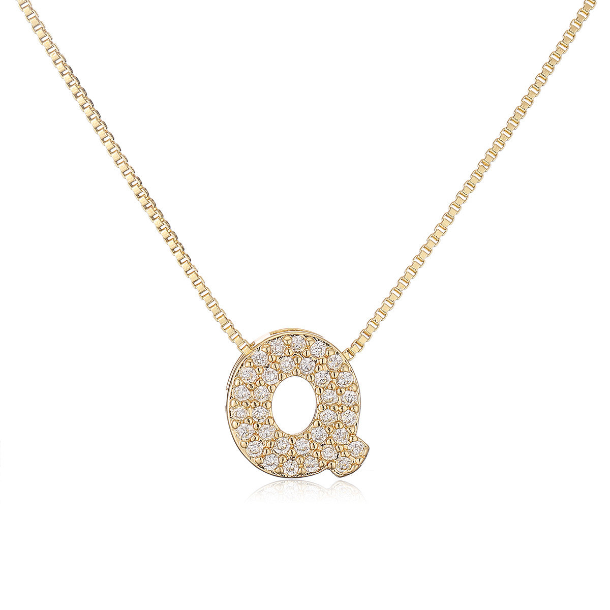 Collar con colgante de cobre minimalista con forma de letra para mujer con baño de oro de 18 quilates, delicada cadena para la clavícula