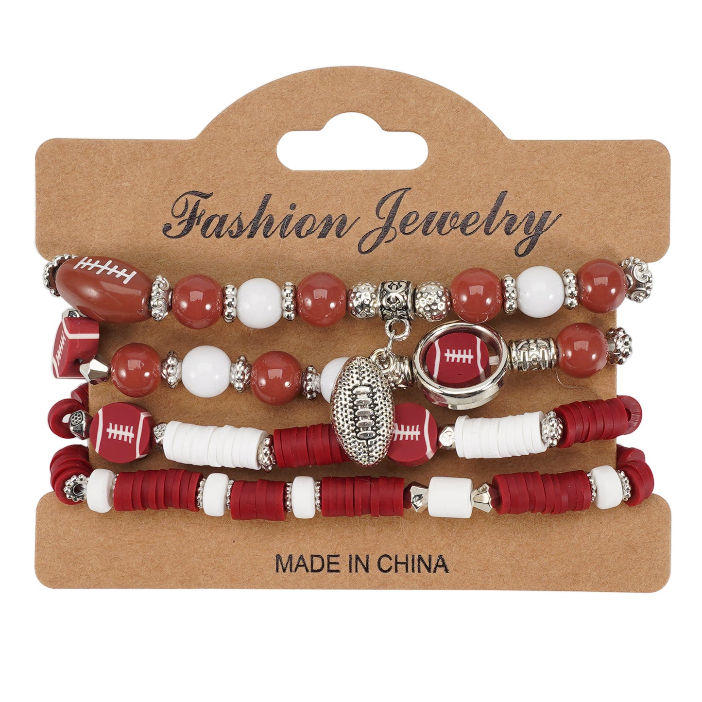 Unisex Sports Ball Charm Bracelet Set Glass Basketball Football Baseball Volleyball Elements