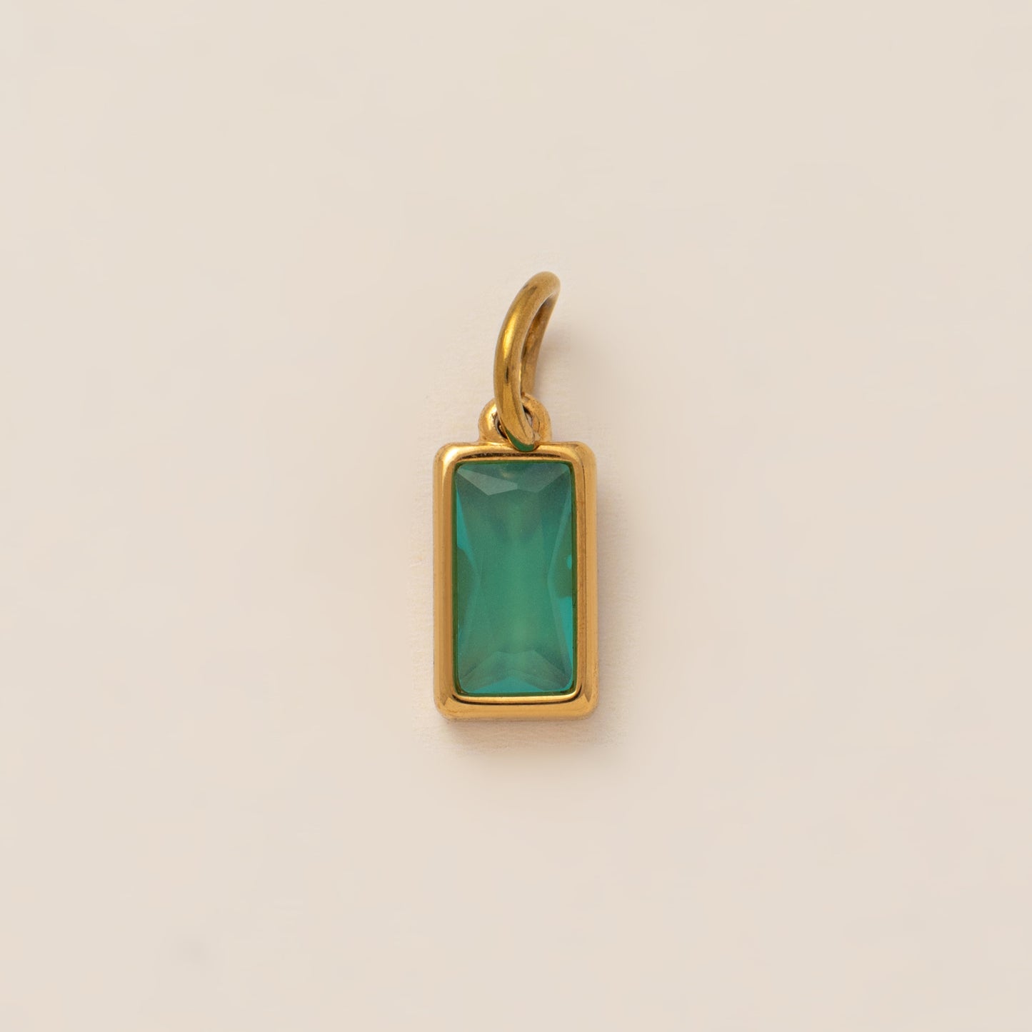 Minimalist 18K Gold Plated Round Square Geometric Gemstone Pendant Necklace for Unisex