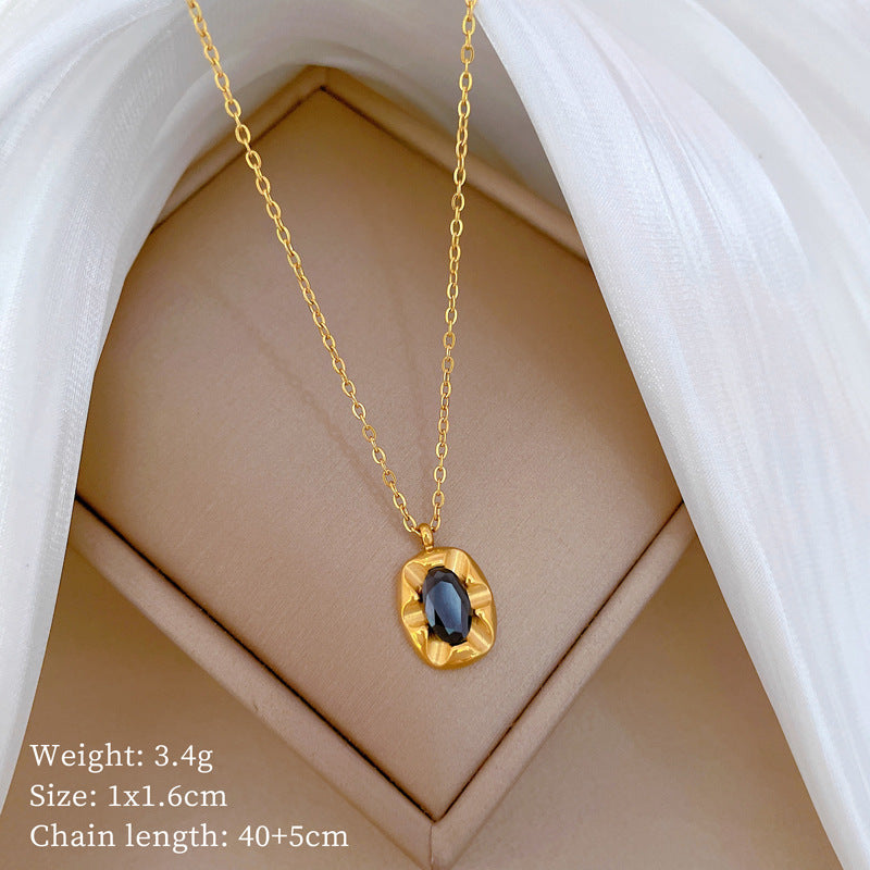 Collana con pendente geometrico minimalista in titanio e acciaio placcato unisex