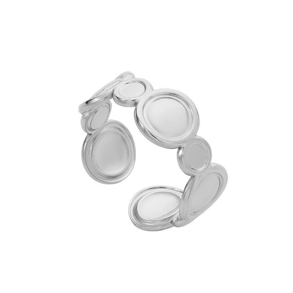 Geometric Plated Stainless Steel Ring Unisex