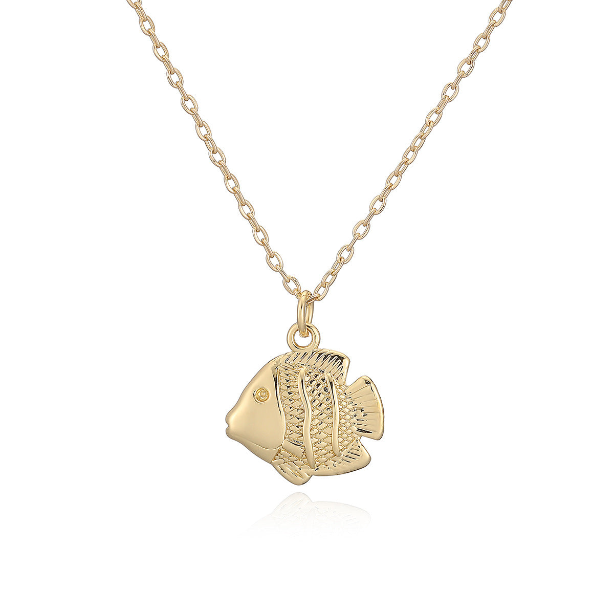 Minimalist 18K Gold Plated Brass Geometric Shell Starfish Pendant Necklace for Women